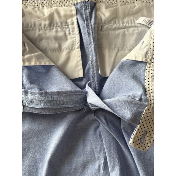 Talbots Perfect Crop Pant chambray Blue Curvy Fit Stretch Button Hem Size 10 - Picture 11 of 11